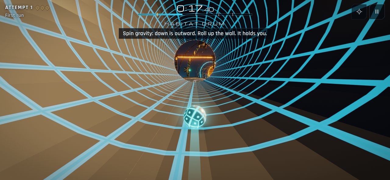 Gameplay in level 12, Orbital Foundry.