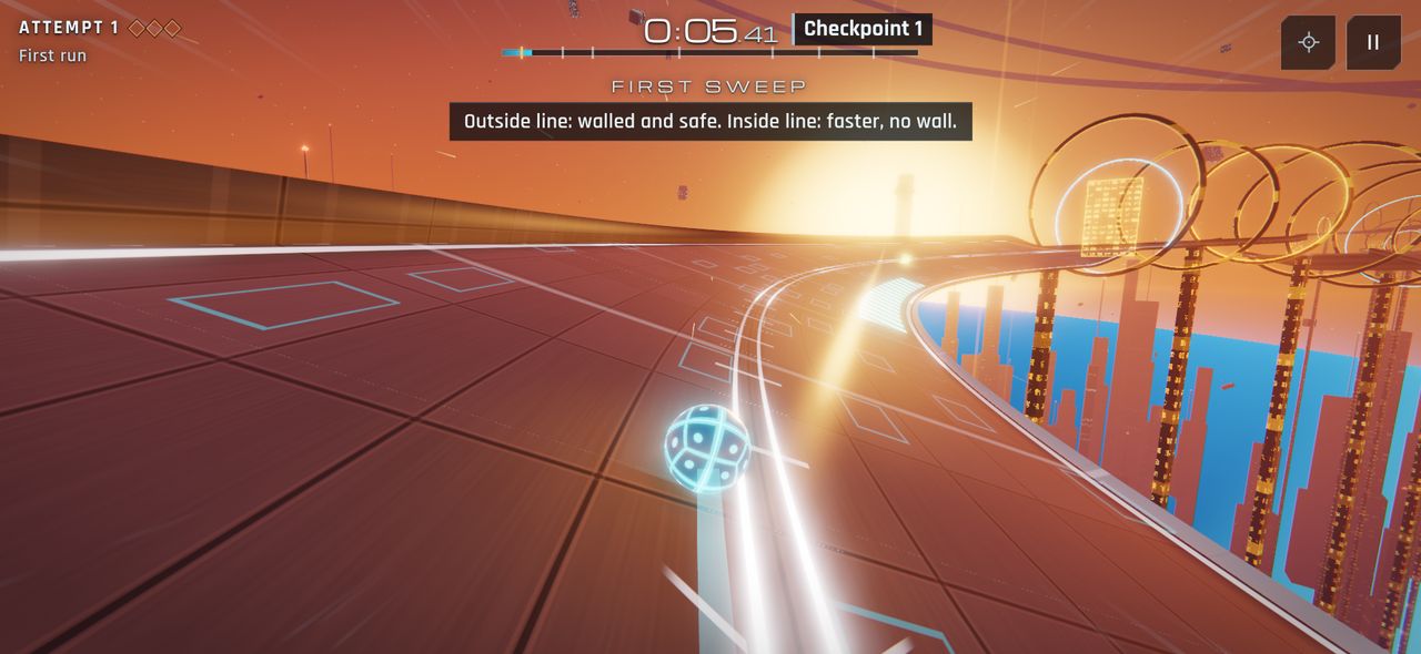 Gameplay in level 5, Slipstream.