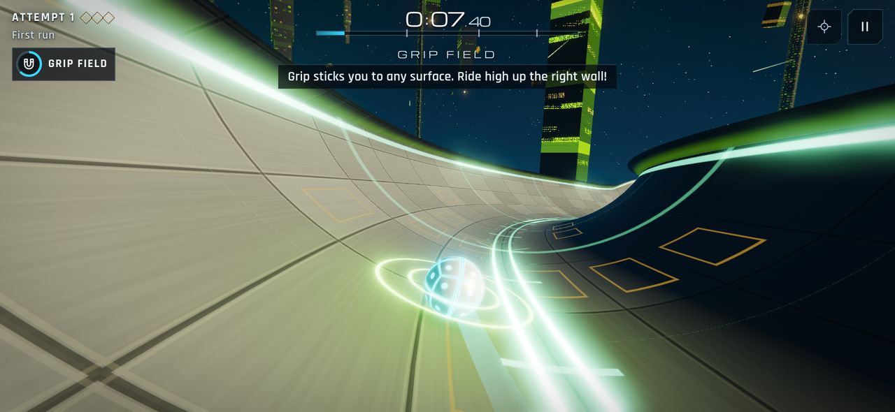 Gameplay in level 8, Verticality.